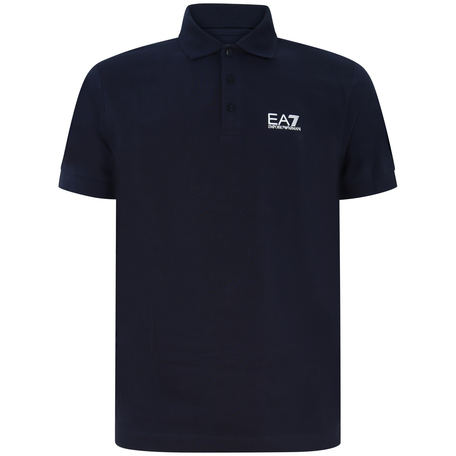 Polo blu con mini logo per uomo