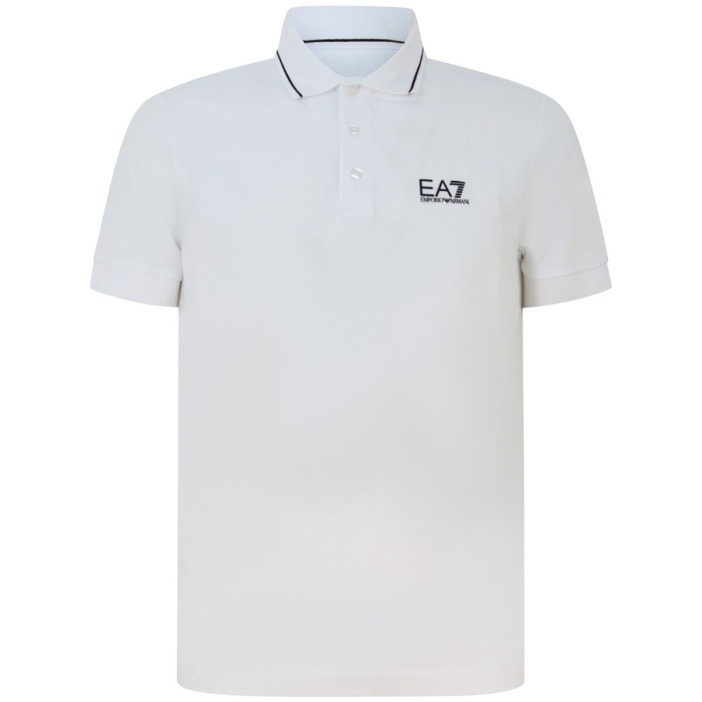 Polo bianca con riporti neri per uomo