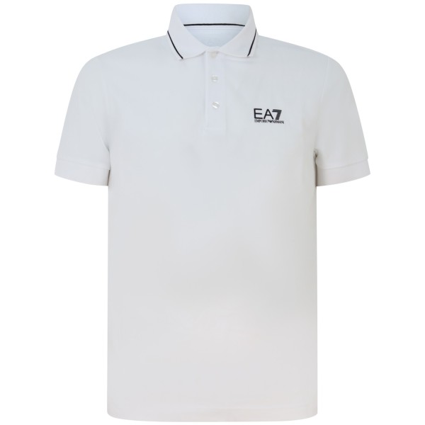 Polo bianca con riporti neri per uomo