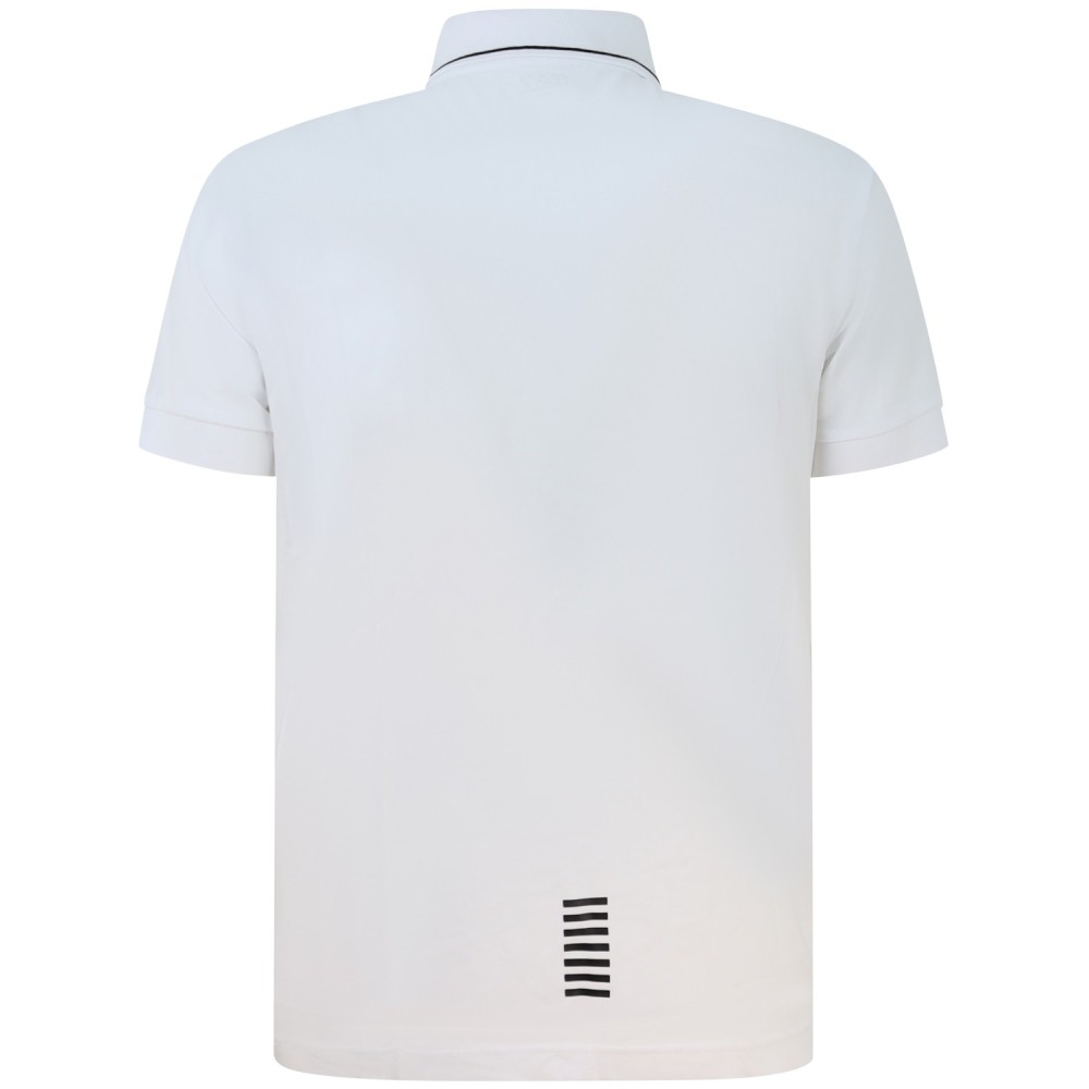 Polo bianca con riporti neri per uomo