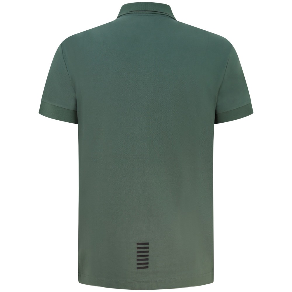 Polo verde con riporti neri per uomo
