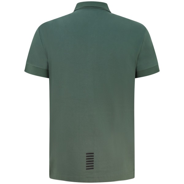 Polo verde con riporti neri per uomo