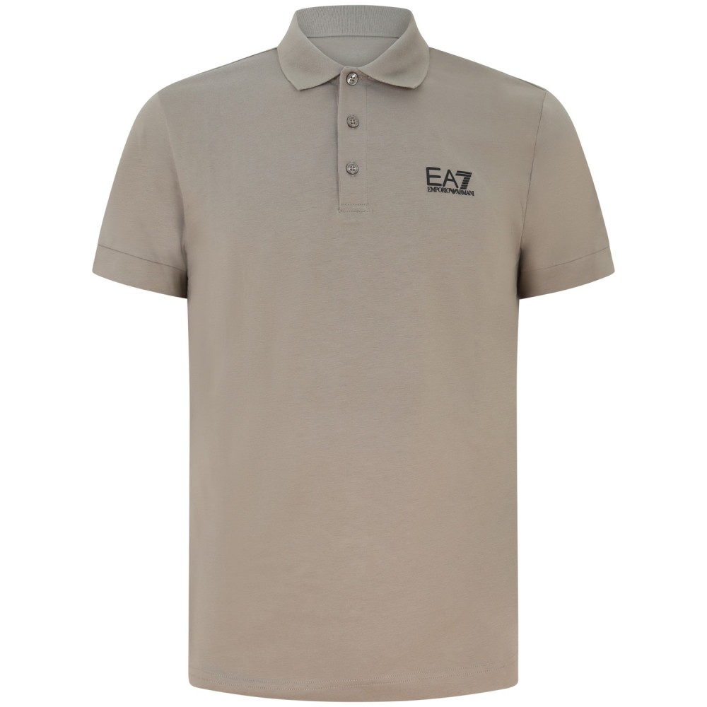 Polo beige con mini logo per uomo