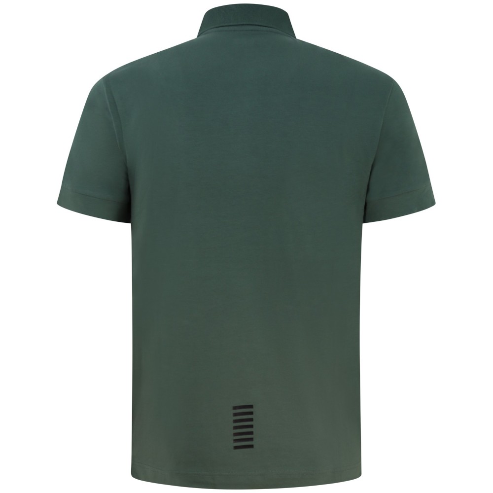 Polo verde con mini logo per uomo