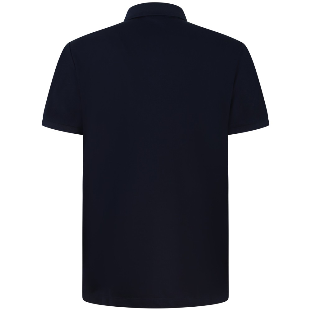 Polo blu con targhetta per uomo