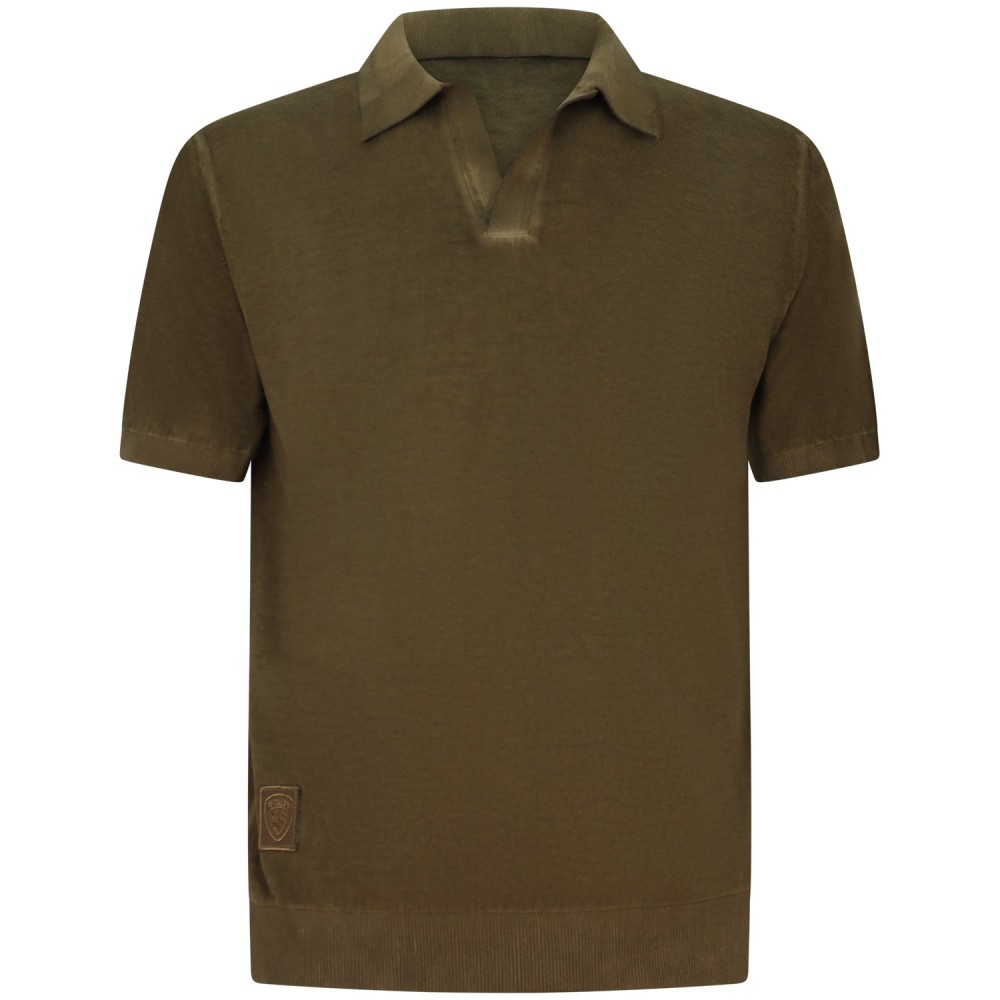 Polo verde in maglia per uomo