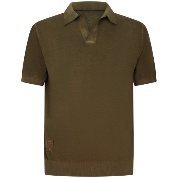 Polo verde in maglia per uomo