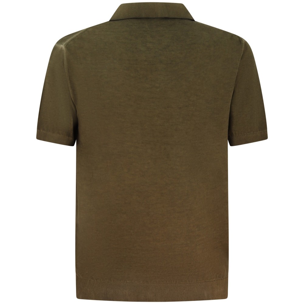 Polo verde in maglia per uomo