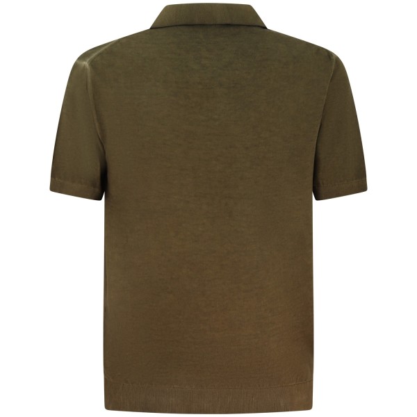 Polo verde in maglia per uomo