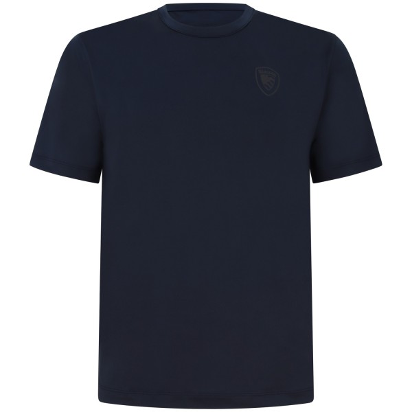 T-shirt blu tessuto tecnico per uomo