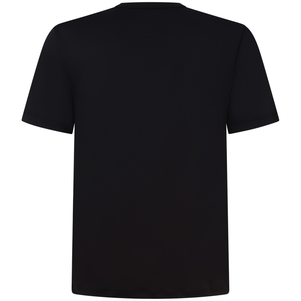 T-shirt nera tessuto tecnico per uomo