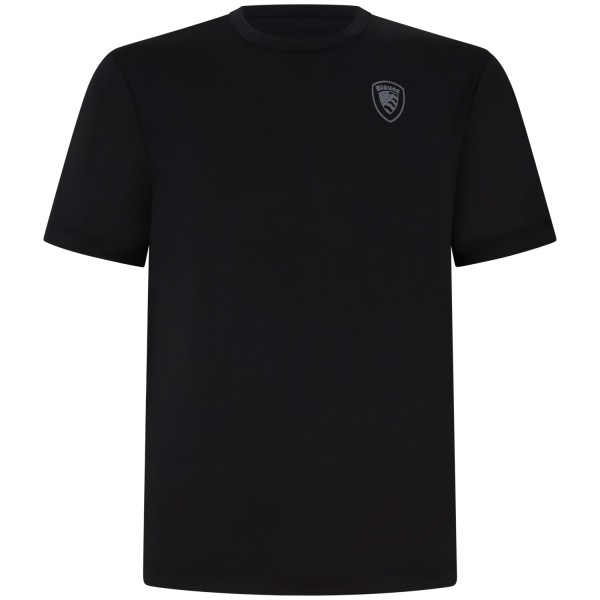 T-shirt nera tessuto tecnico per uomo