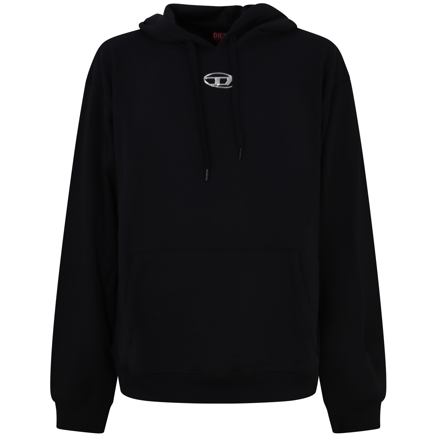 Felpa nera con cappuccio per uomo