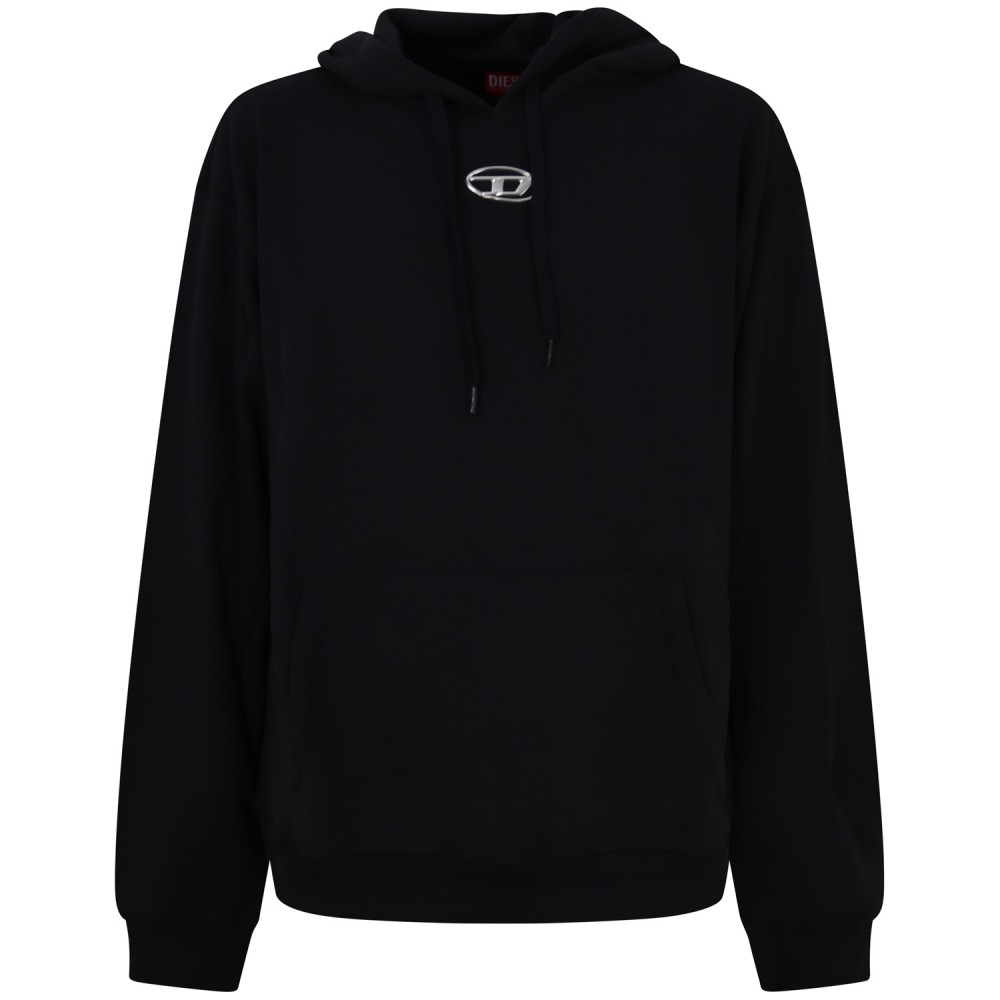 Felpa nera con cappuccio per uomo