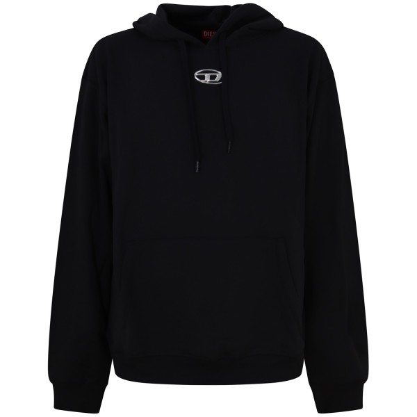 Felpa nera con cappuccio per uomo