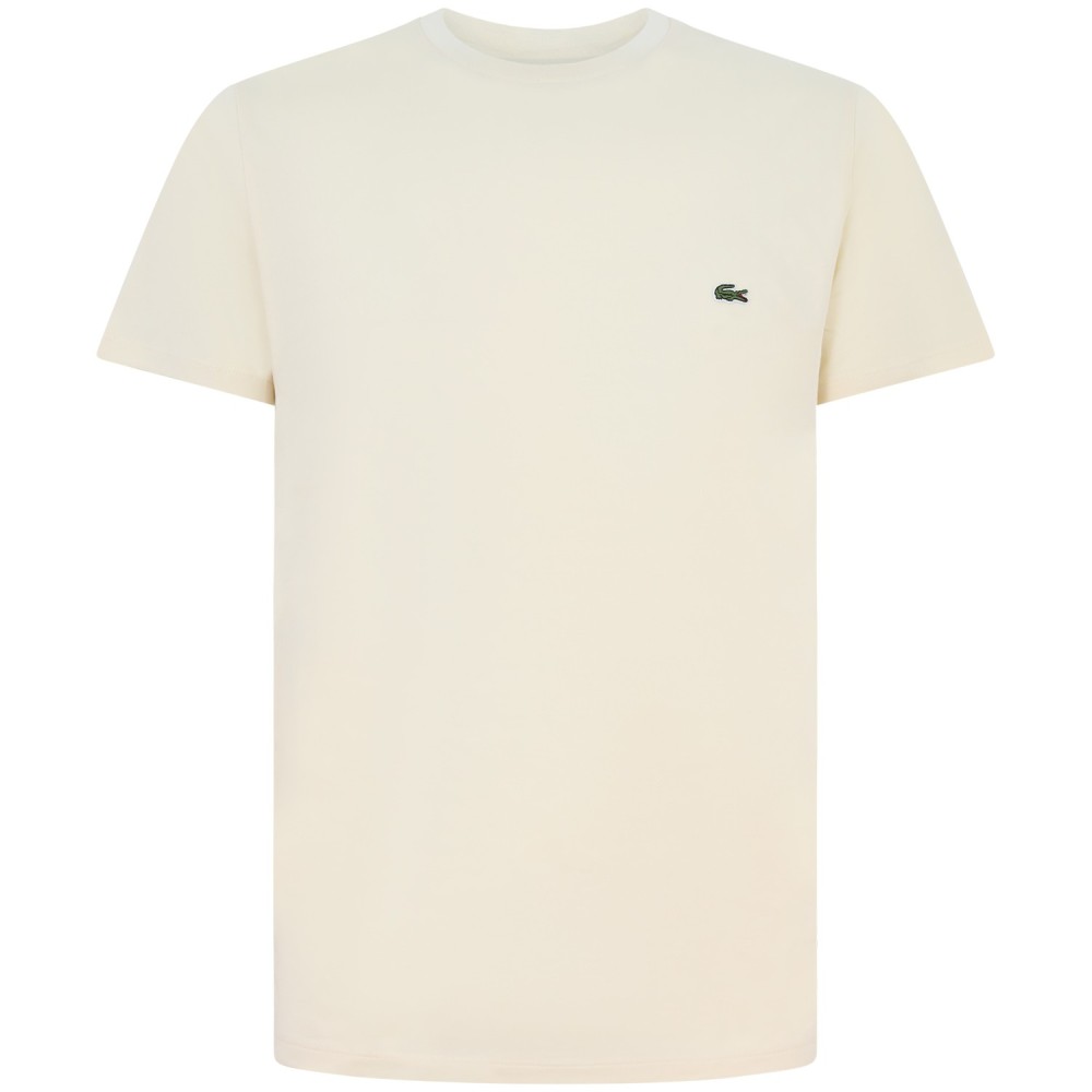 T-shirt beige con mini logo per uomo