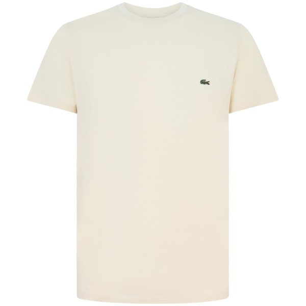 T-shirt beige con mini logo per uomo