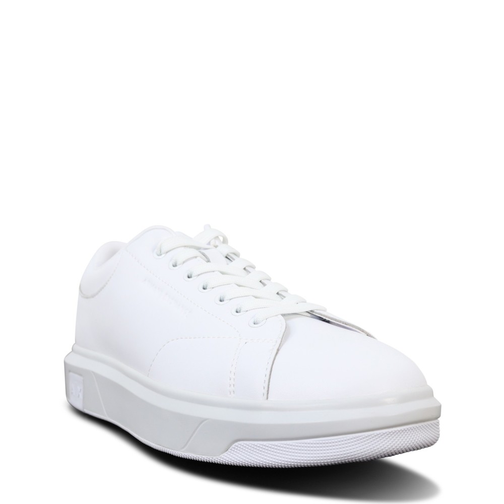 Sneakers bianche con mini logo per uomo