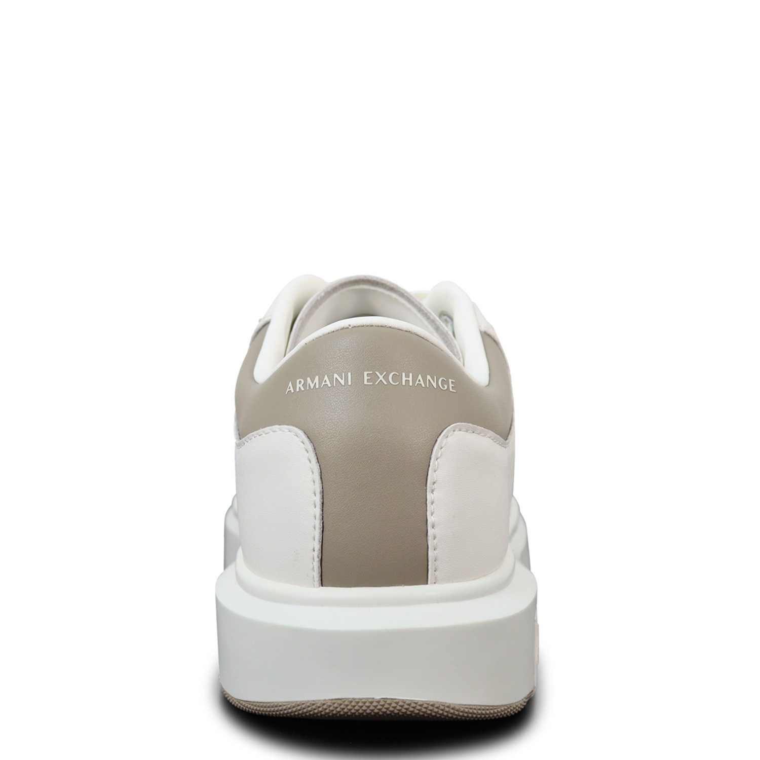 Sneakers bianche e beige  con mini logo per uomo