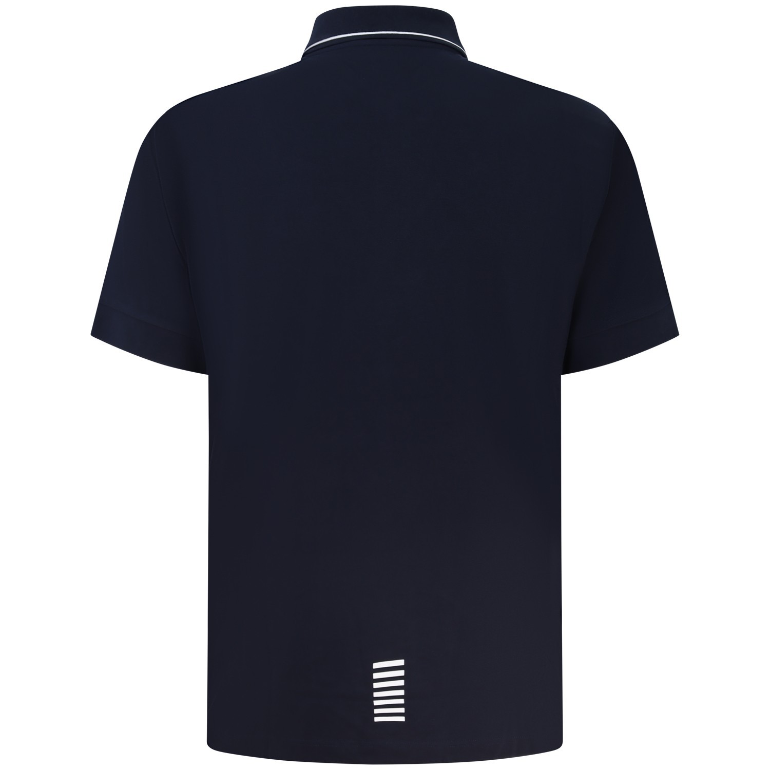 Polo blu con riporti bianchi per uomo 2