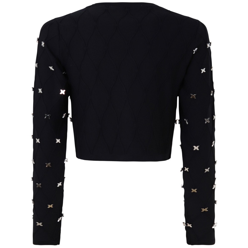 Cardigan crop nero per donna