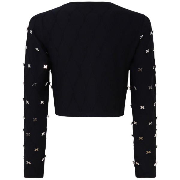 Cardigan crop nero per donna