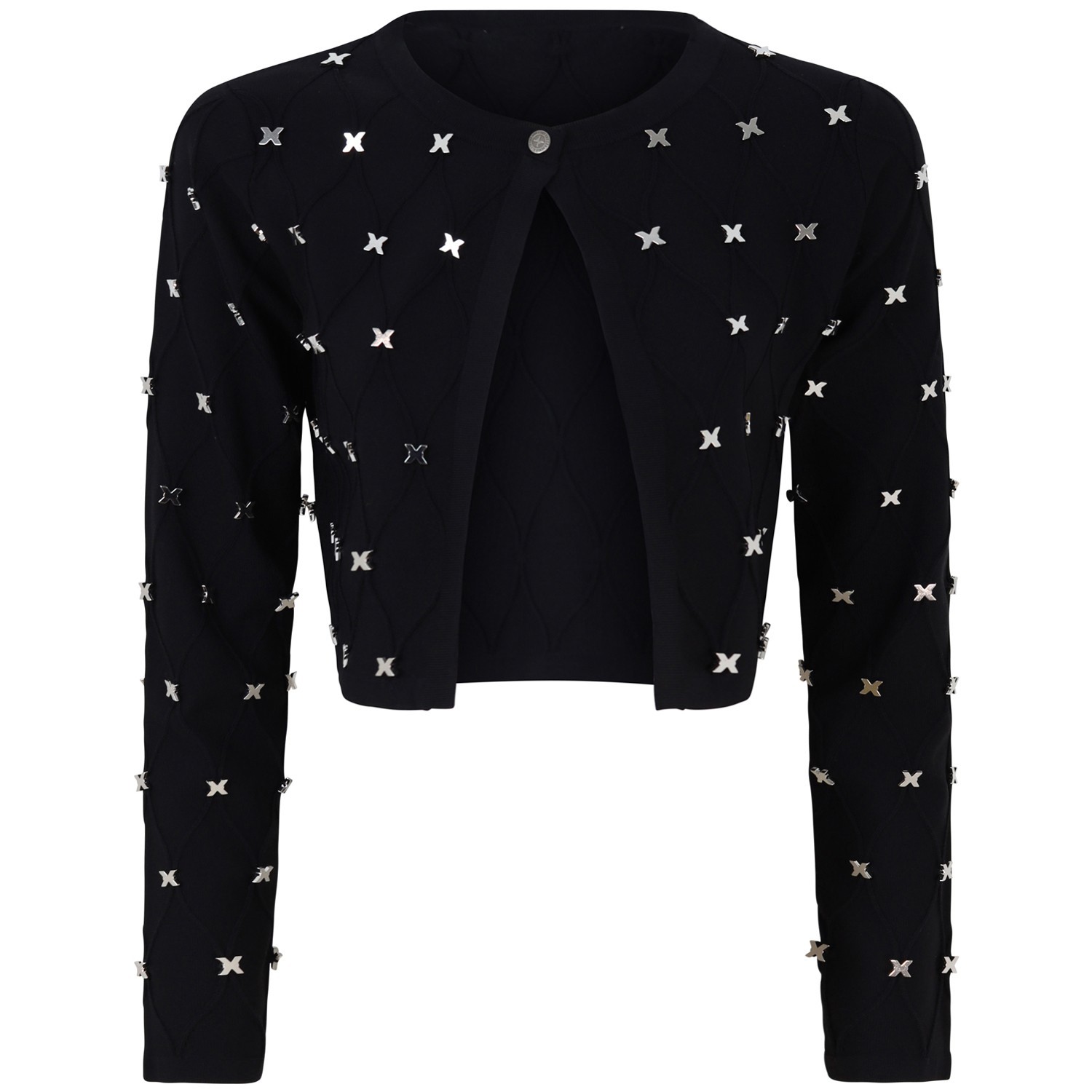 Cardigan crop nero per donna