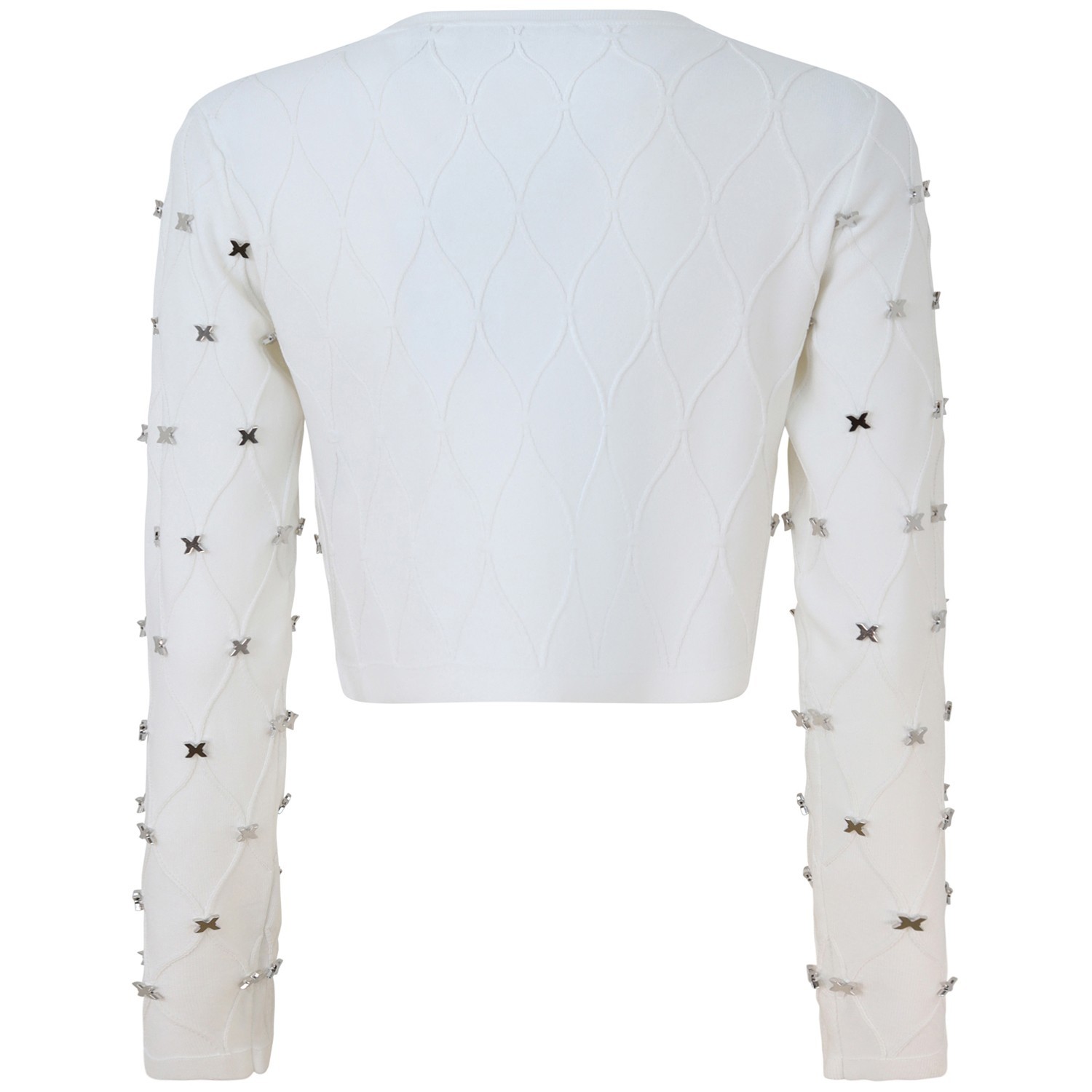 Cardigan crop bianco per donna 2