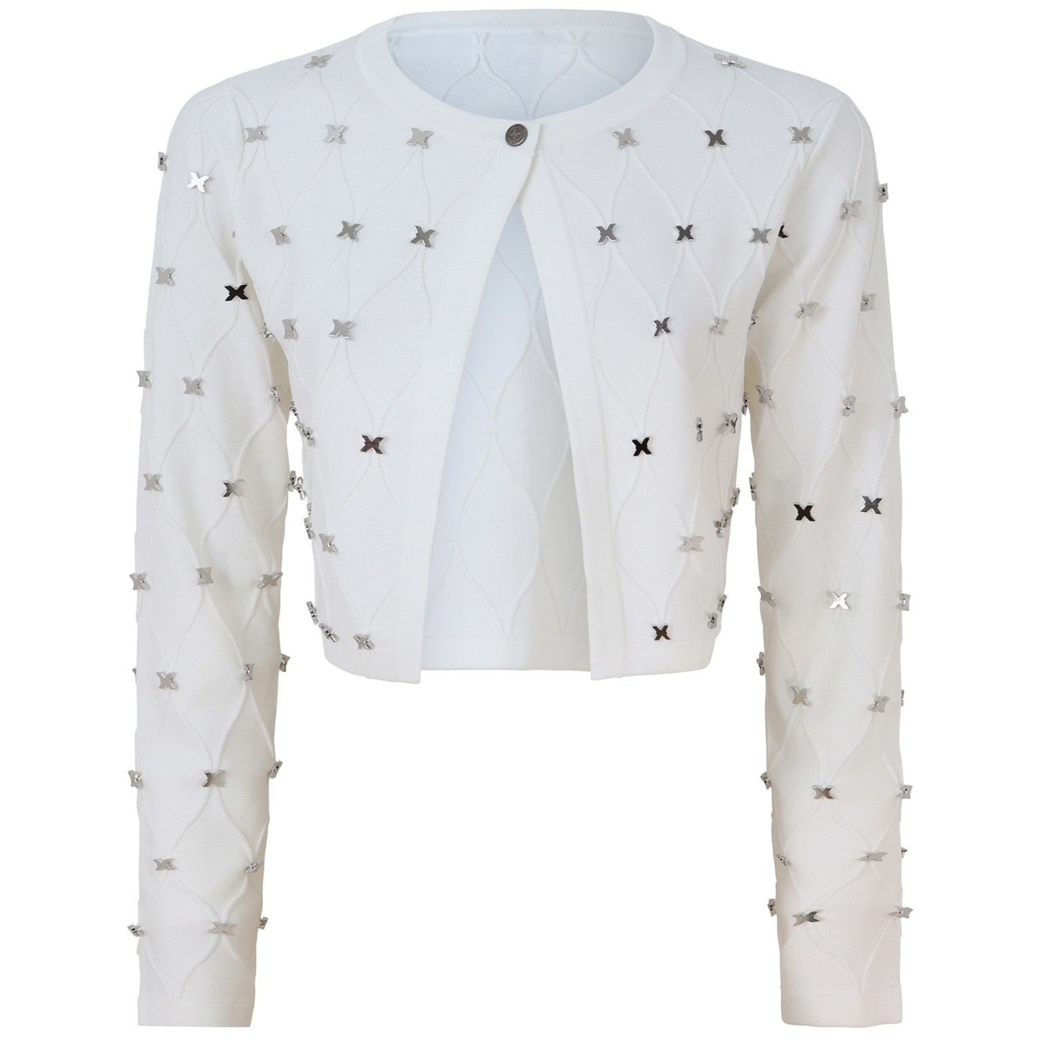 Cardigan crop bianco per donna