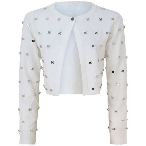 Cardigan crop bianco per donna