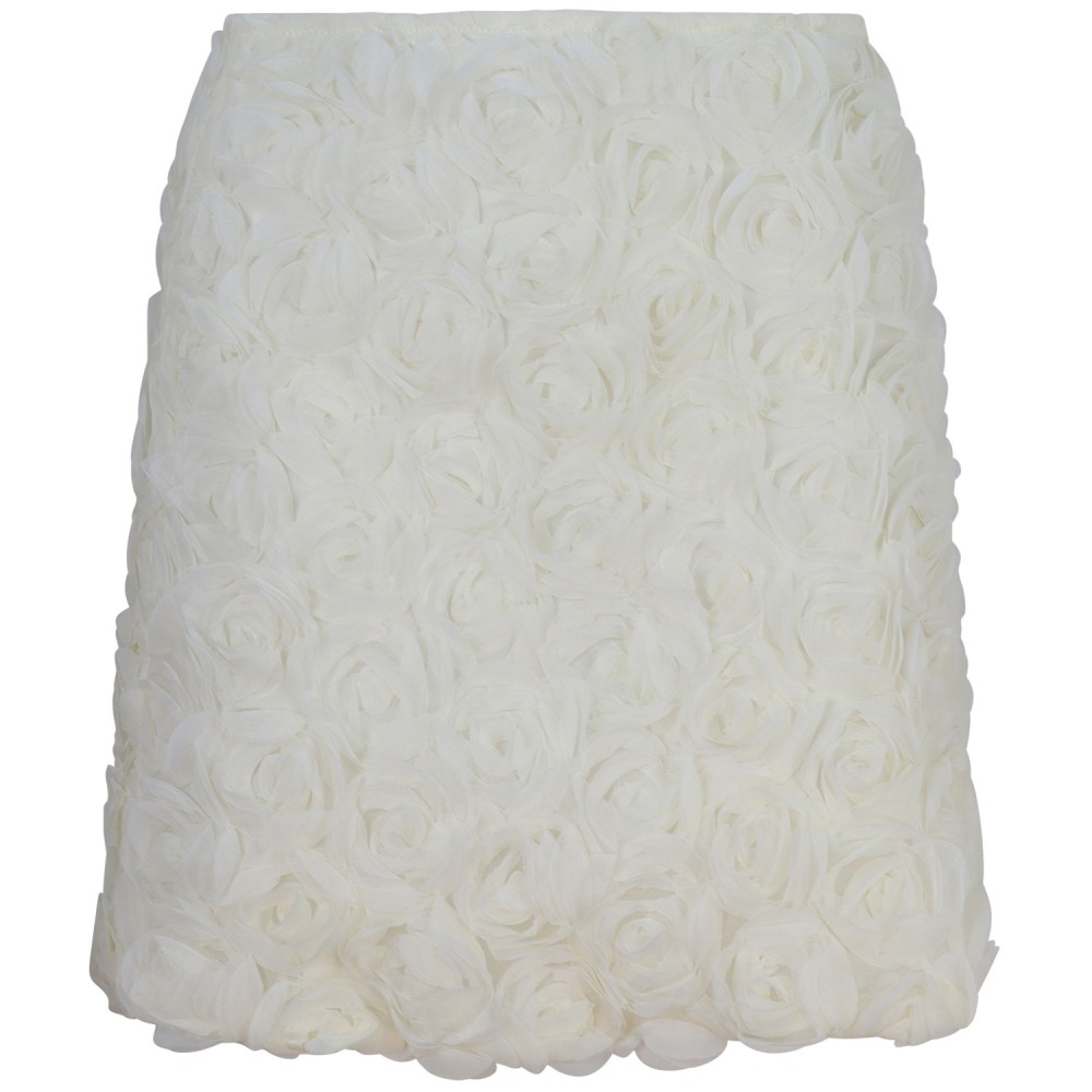 Gonna avorio floreale per donna