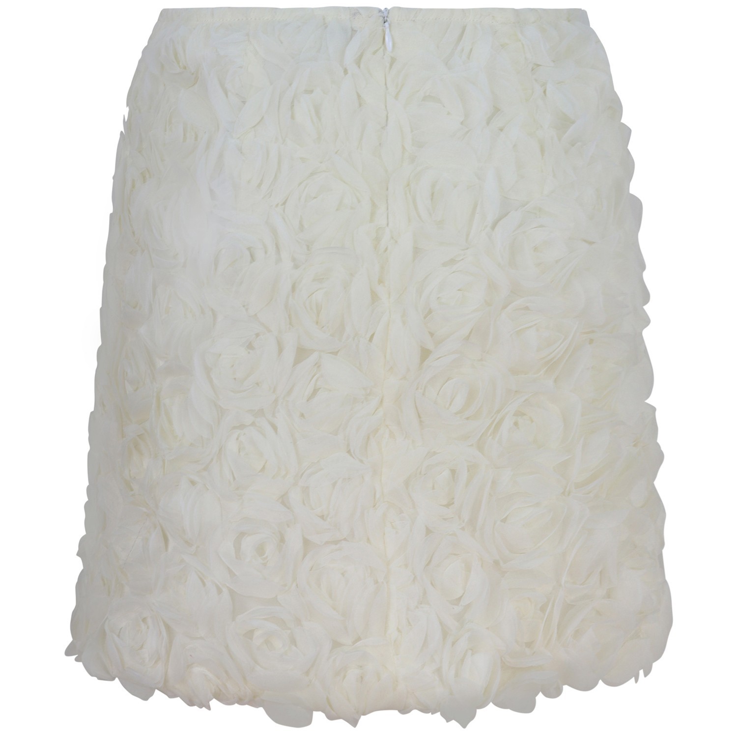 Gonna avorio floreale per donna 2