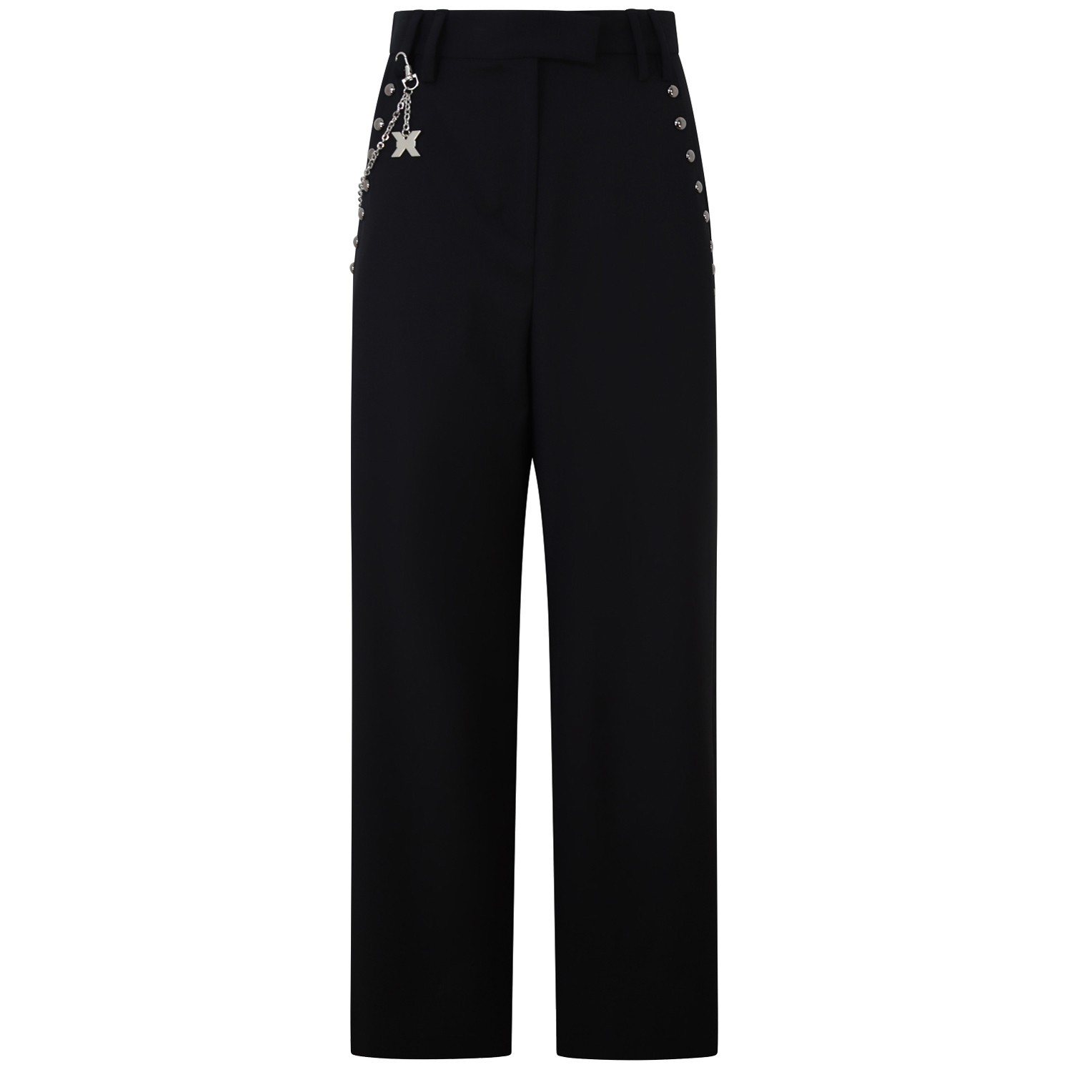 Pantalone nero con borchie per donna 2