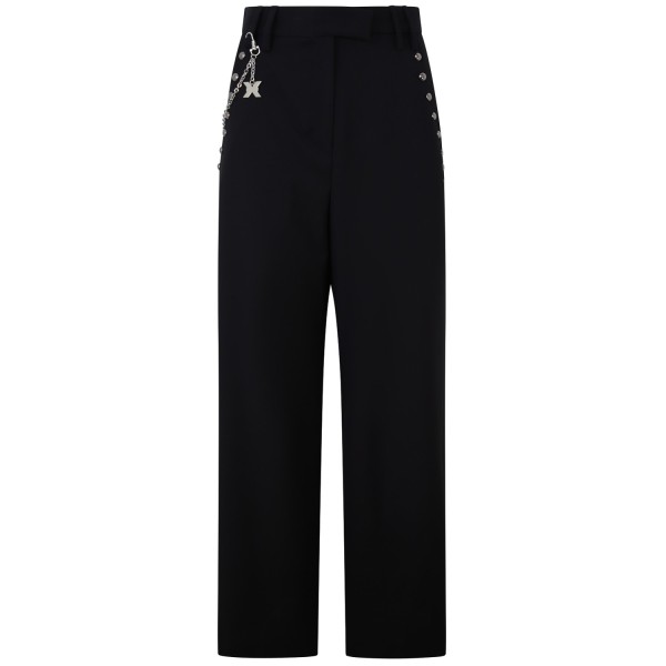 Pantalone nero con borchie per donna