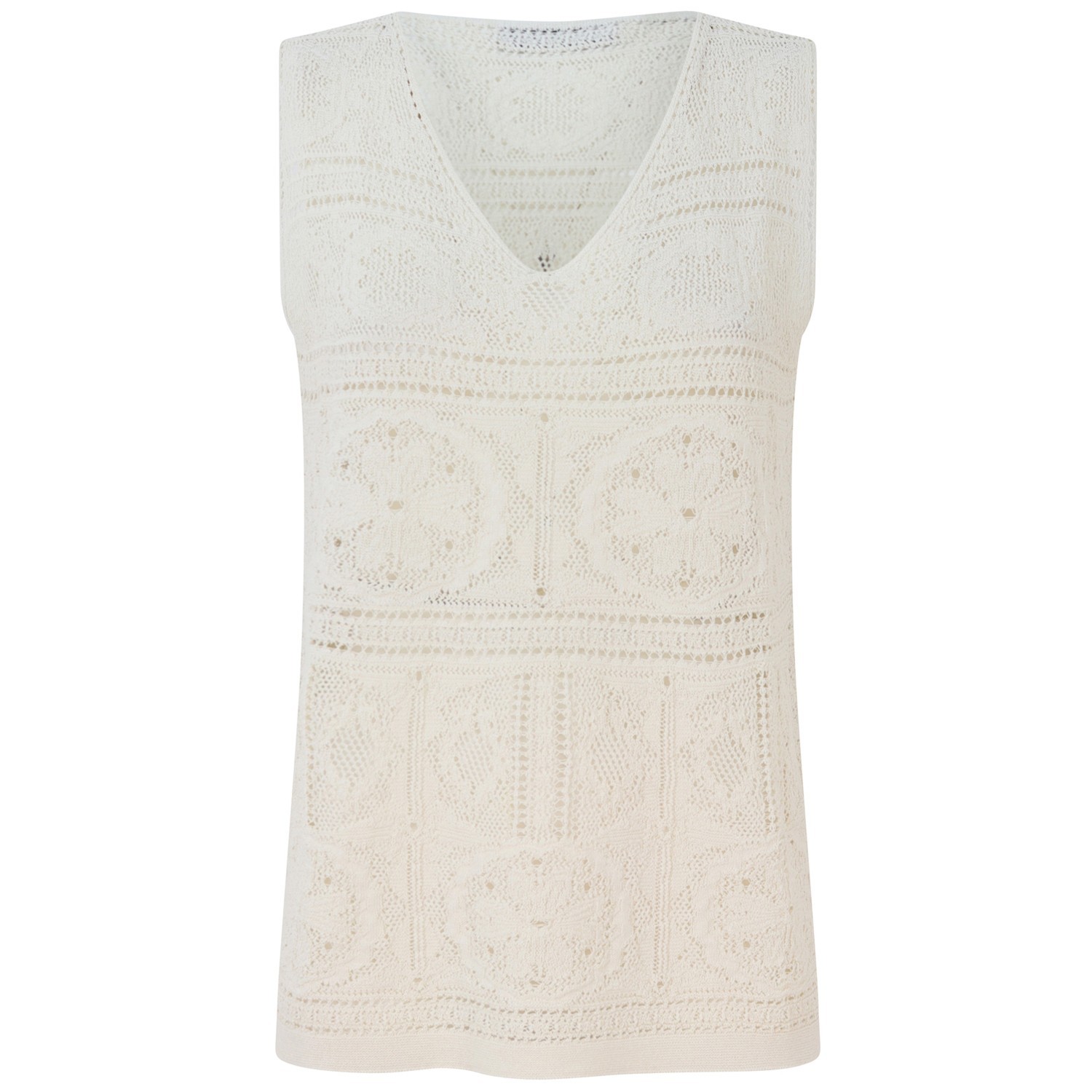 Top in pizzo avorio per donna