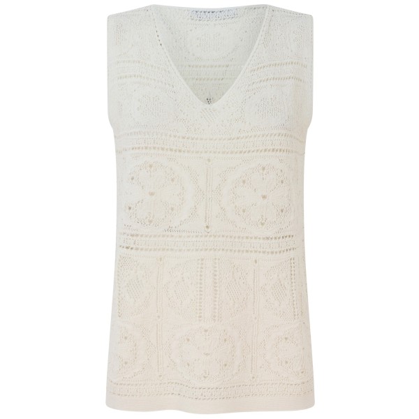 Top in pizzo avorio per donna