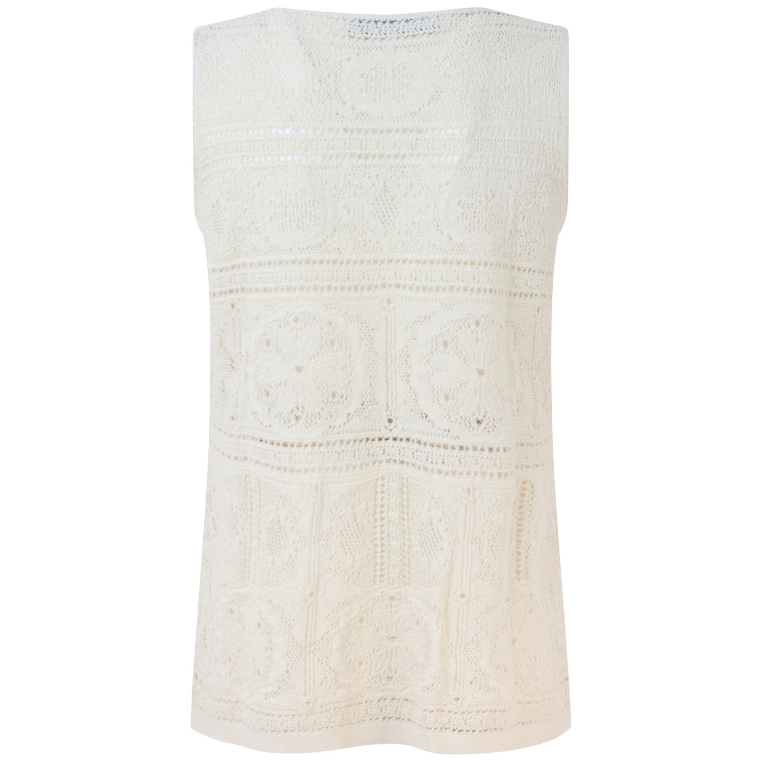 Top in pizzo avorio per donna 2