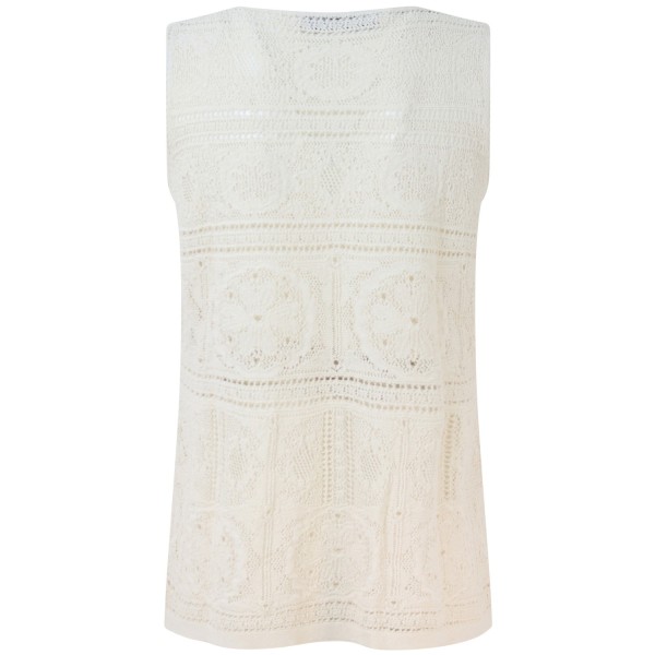 Top in pizzo avorio per donna