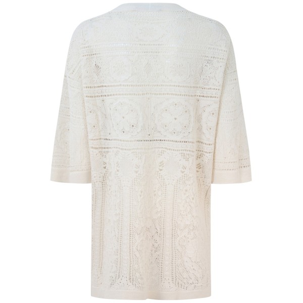 Cardigan avorio in pizzo per donna