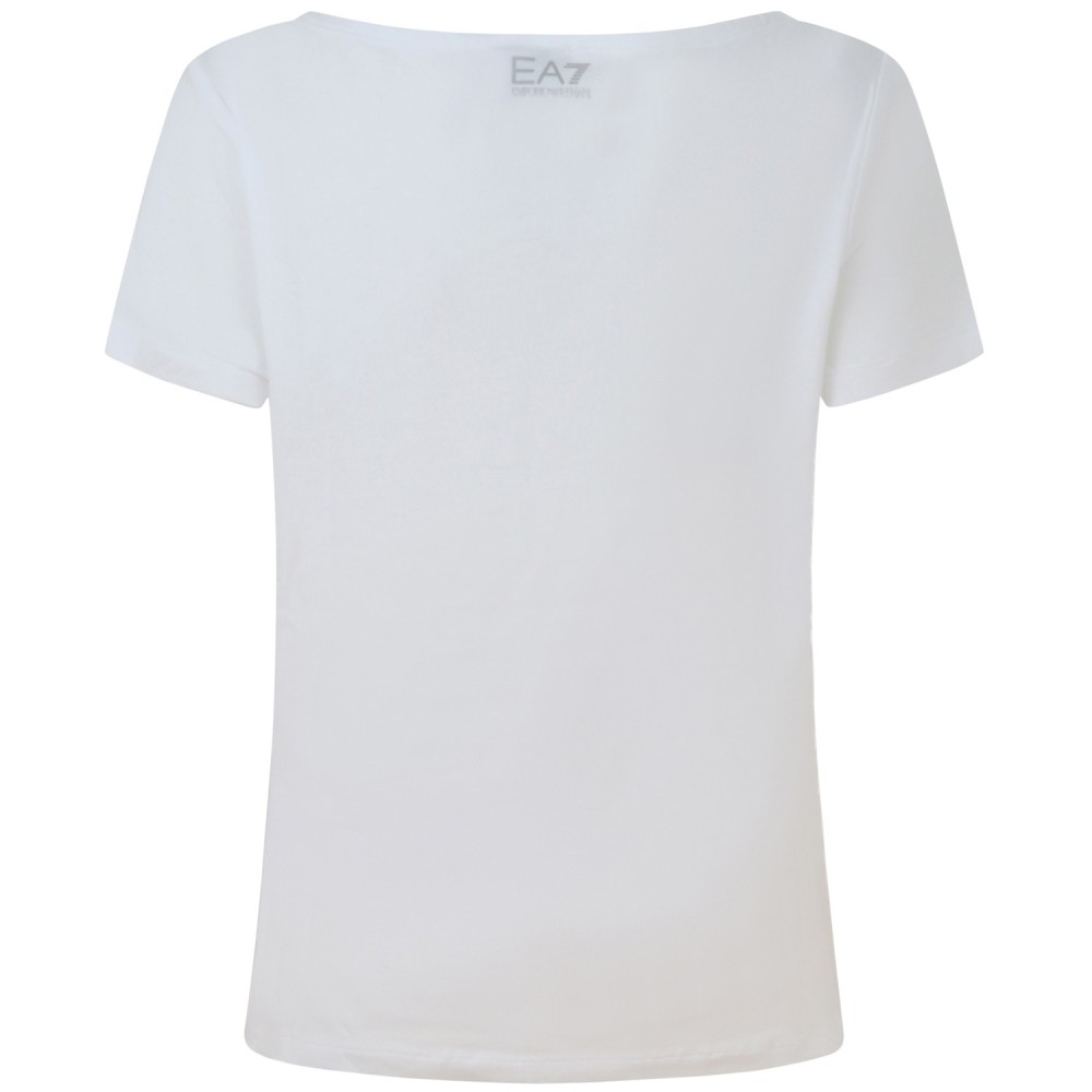 T-shirt bianca con logo per donna