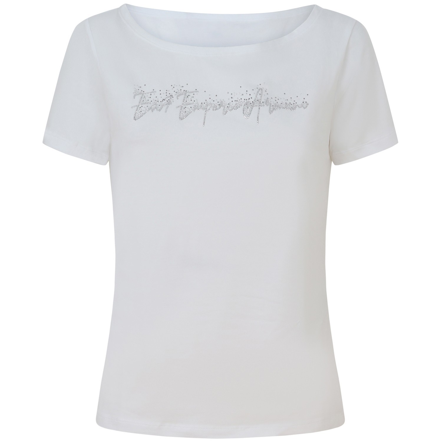 T-shirt bianca con logo per donna