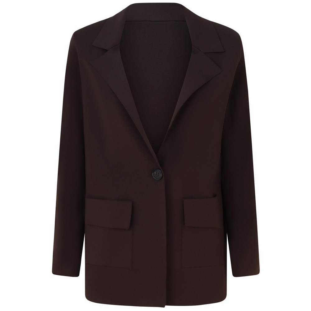 Giacca marrone  in maglia per donna