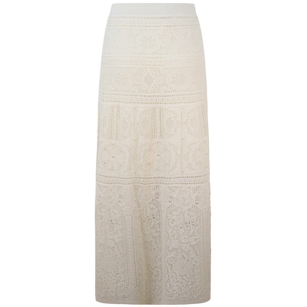 Gonna avorio in pizzo per donna
