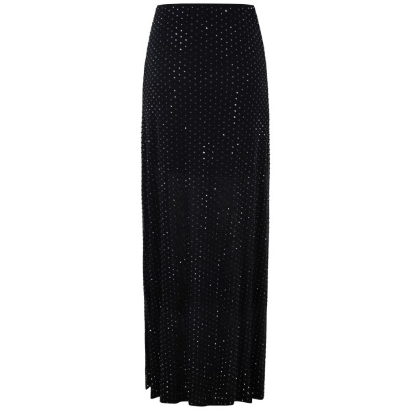 Gonna lunga nera con strass per donna