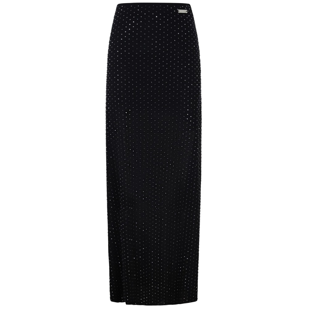 Gonna lunga nera con strass per donna