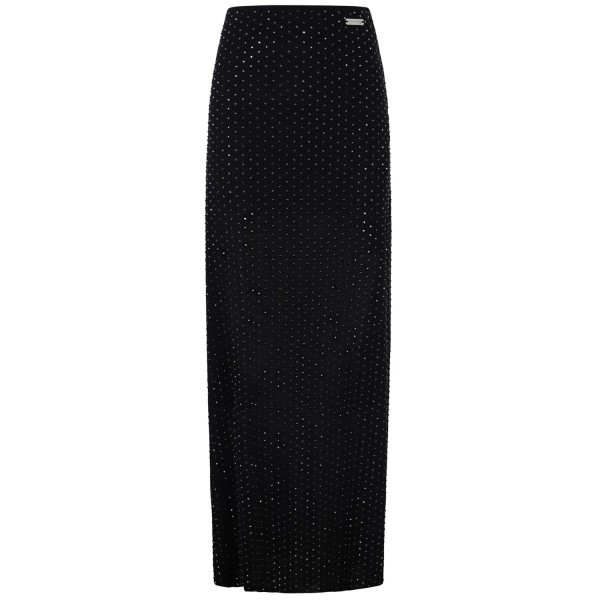 Gonna lunga nera con strass per donna