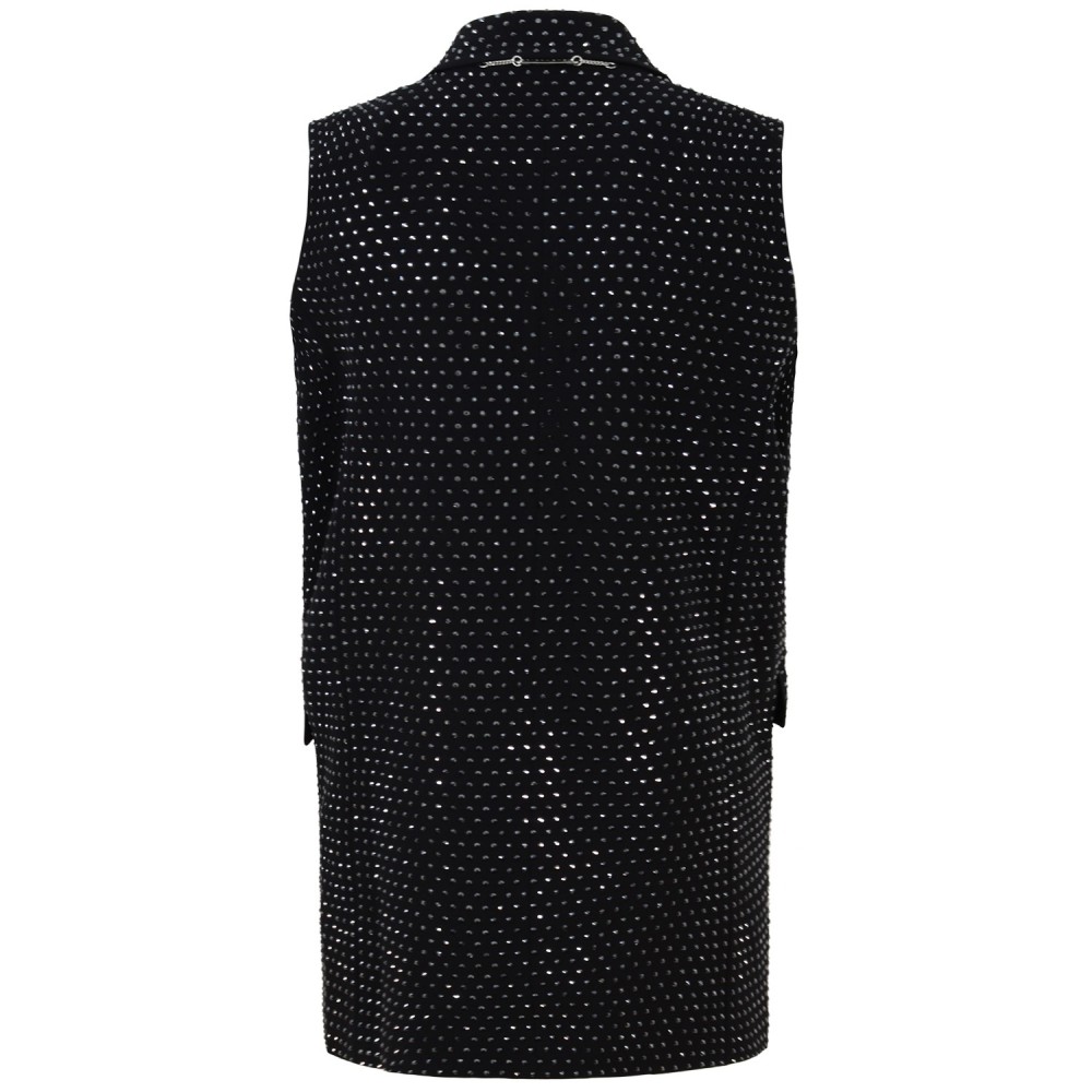 Gilet nero con strass per donna