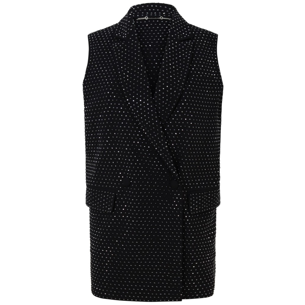 Gilet nero con strass per donna