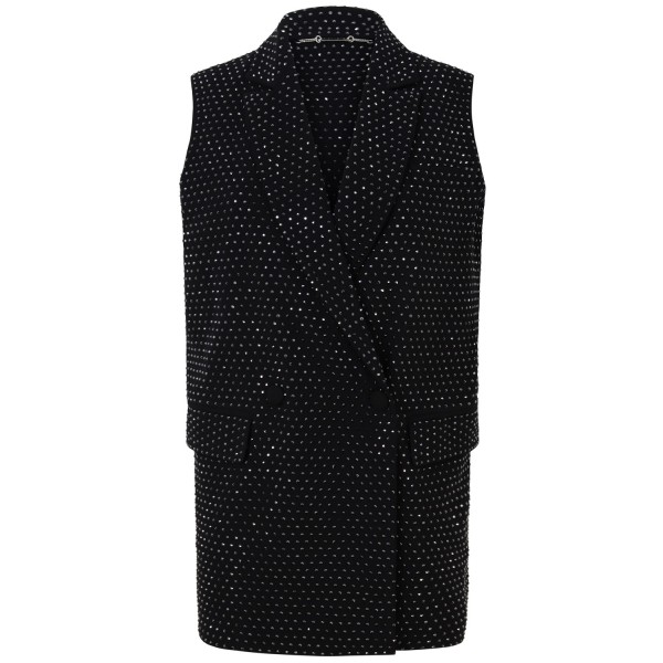 Gilet nero con strass per donna