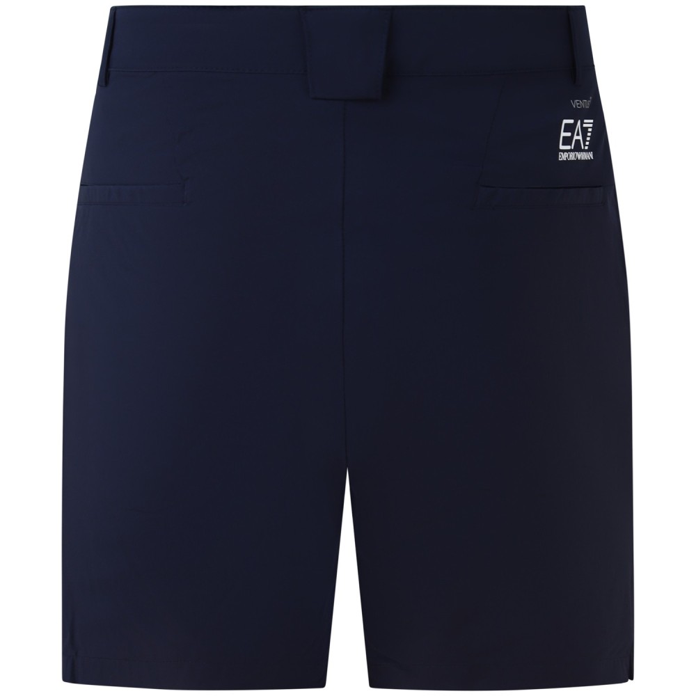 Shorts blu con mini logo per uomo